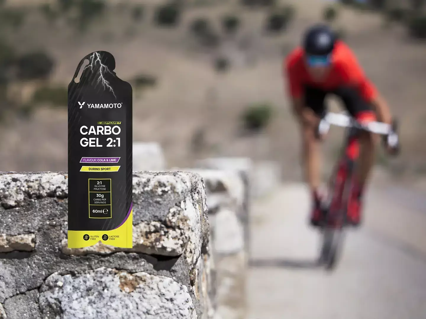 Carbo Gel 2:1: cómo Yamamoto ha lanzado la nueva línea Sport junto con Encanto Nutracéutica, desde la fórmula hasta el envase. | Encanto Nutraceutica Caso studio yamamoto carbo gel doypack ciclista endurance