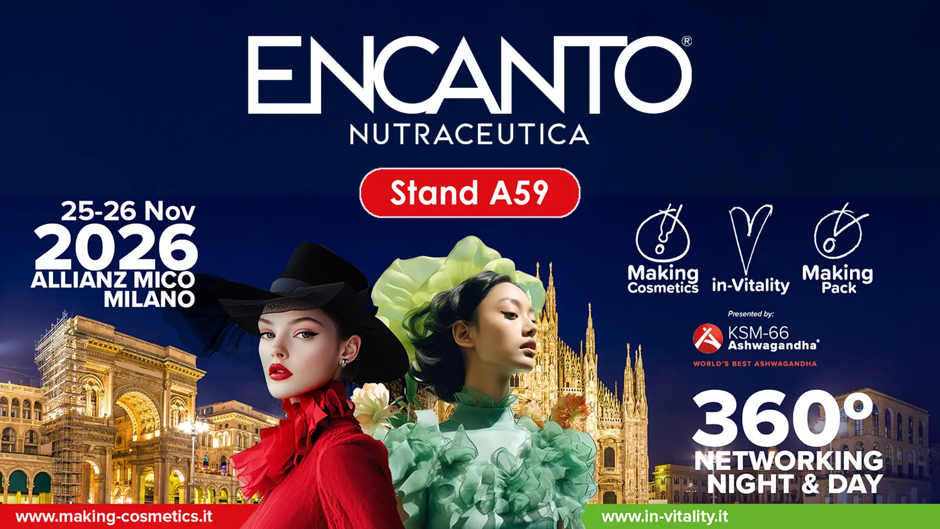 Encanto Nutraceutique au salon in-Vitality 2026 | Encanto Nutraceutica Encanto Nutraceutique au salon in-Vitality 2026, stand A59, les 25 et 26 novembre, Allianz MiCo, Milan